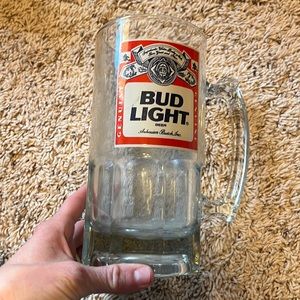 Vintage Genuine Bud Light Anheuser Busch beer mug glass